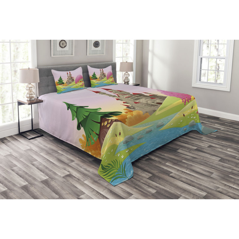 East Urban Home Bedspread with Pillow Shams, 220 x 264 cm