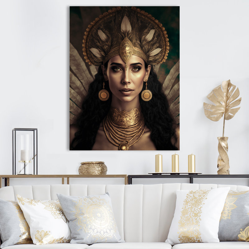 «Eaffaldano Bohemian Woman with Feather Coiffe I», reproduction sur toile, H 20 po x l 12 po x P 1 po, Toile tendue