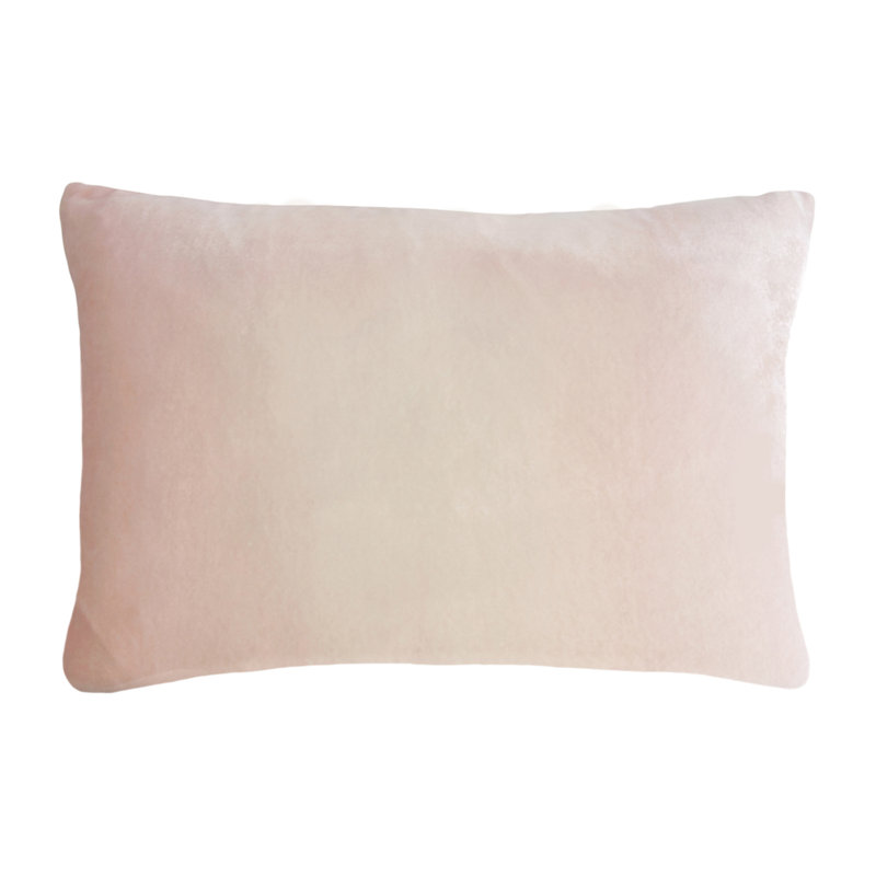 Square Velvet Pillow Cover & Insert, Blush, Rectangle 14"H x 20"W