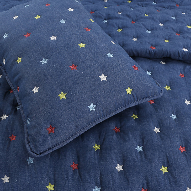 Ensemble de courtepointe réversible 100% coton 180 fils Sikeston, Courtepointe double / grand et 2 taies décoratives