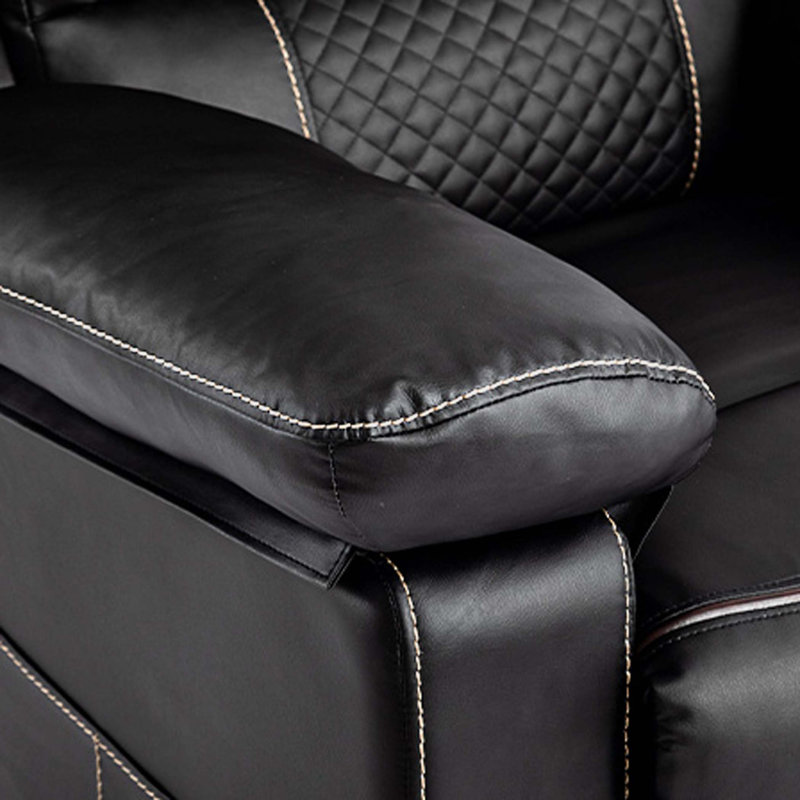 Fauteuil inclinable Josias, Similicuir noir