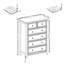 Commode 6 tiroirs Modern, commode beige avec glissières en métal - Armoire de rangement de style maison de campagne