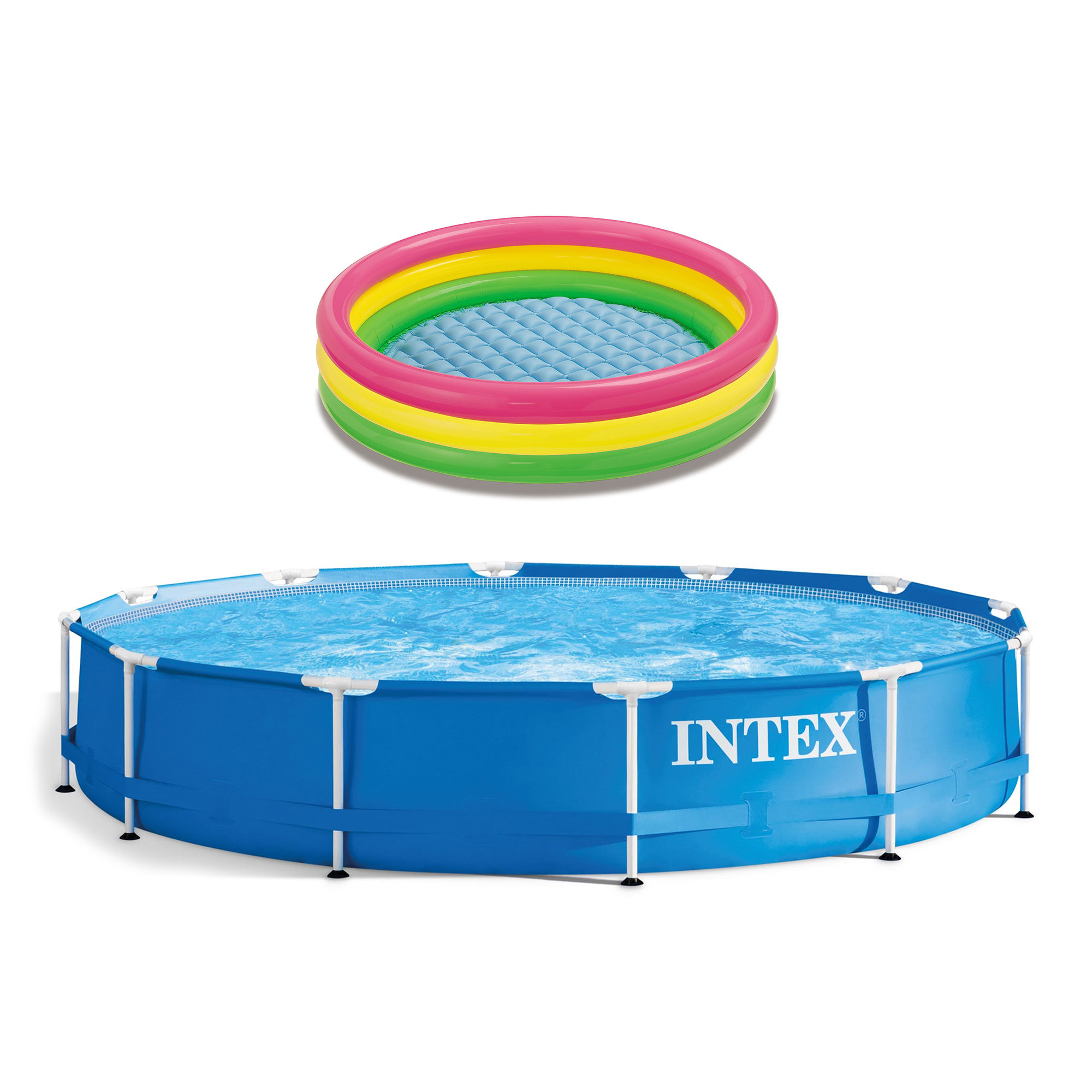 Intex ft x 14 ft Steel Frame Set Pool Wayfair