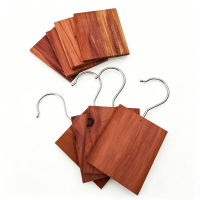 8‑Pack Hanging Cedar Wood Blocks, Natural Plant‑Based Cedar Scent Blocks