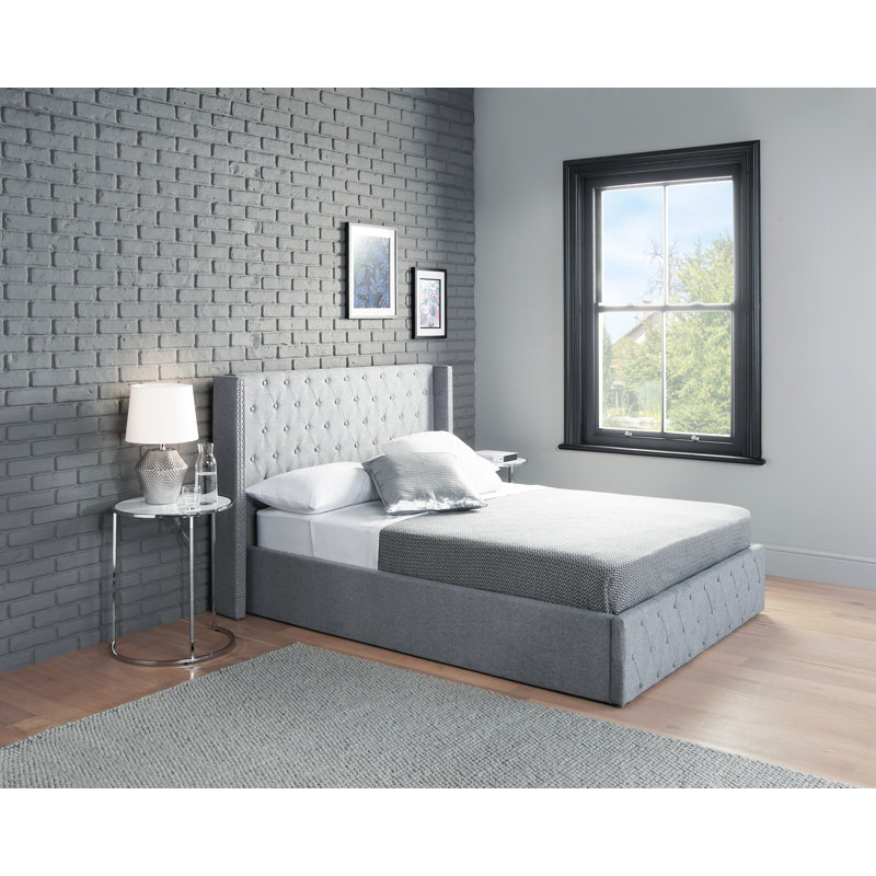 Jazlynn Upholstered Ottoman Storage Bed, Double (4'6)