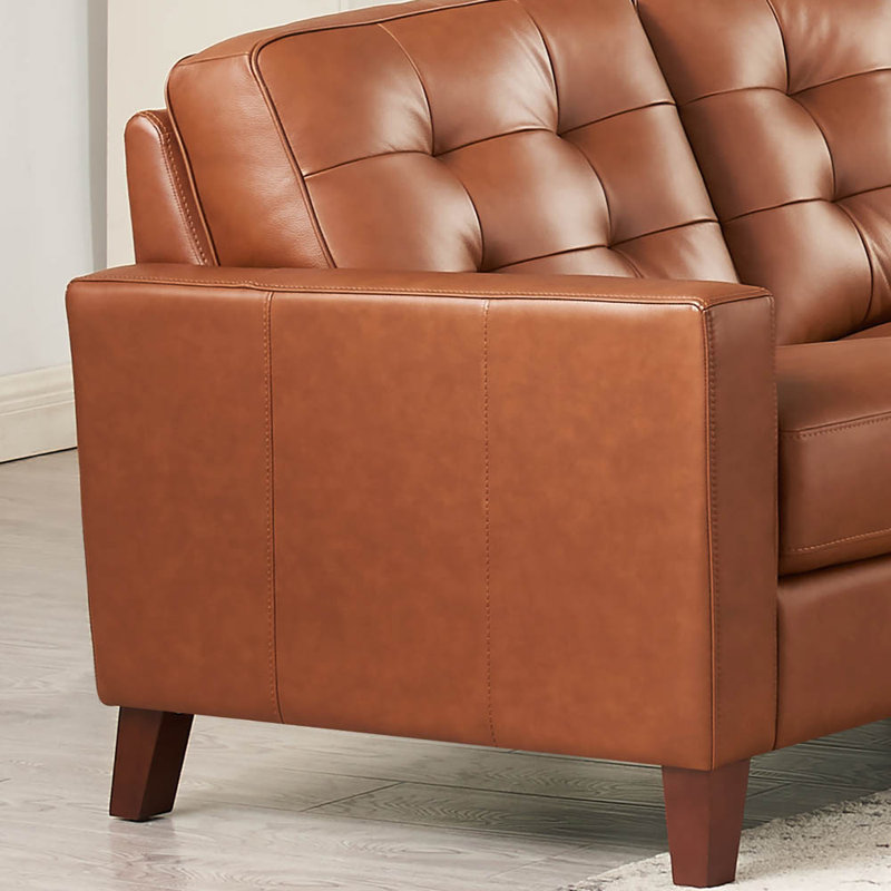Canapé en cuir véritable 79,5 po Norda Rozanne