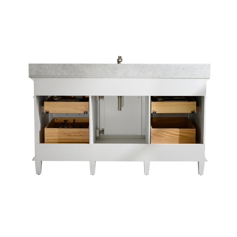 Ensemble de meuble-lavabo double 60 po Mallery, Blanc