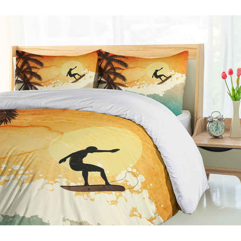 Coastal Polyester Duvet Cover, Queen Duvet Cover + 2 Shams