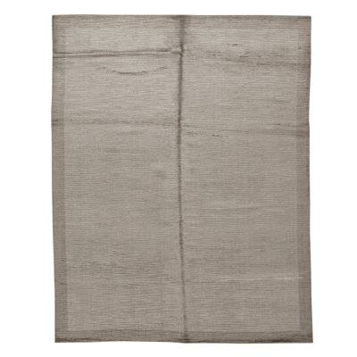 High-Quality Hand-Knotted Taupe And Beige Area Rug
