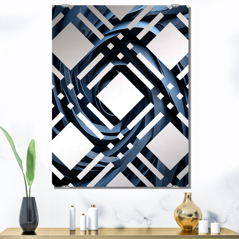Miroir mural Whigham - Spirales abstraites MIR137980, 40 po x 30 po