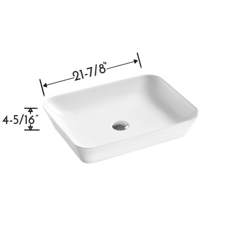 DAX 17.12'' White Glossy Bathroom Sink