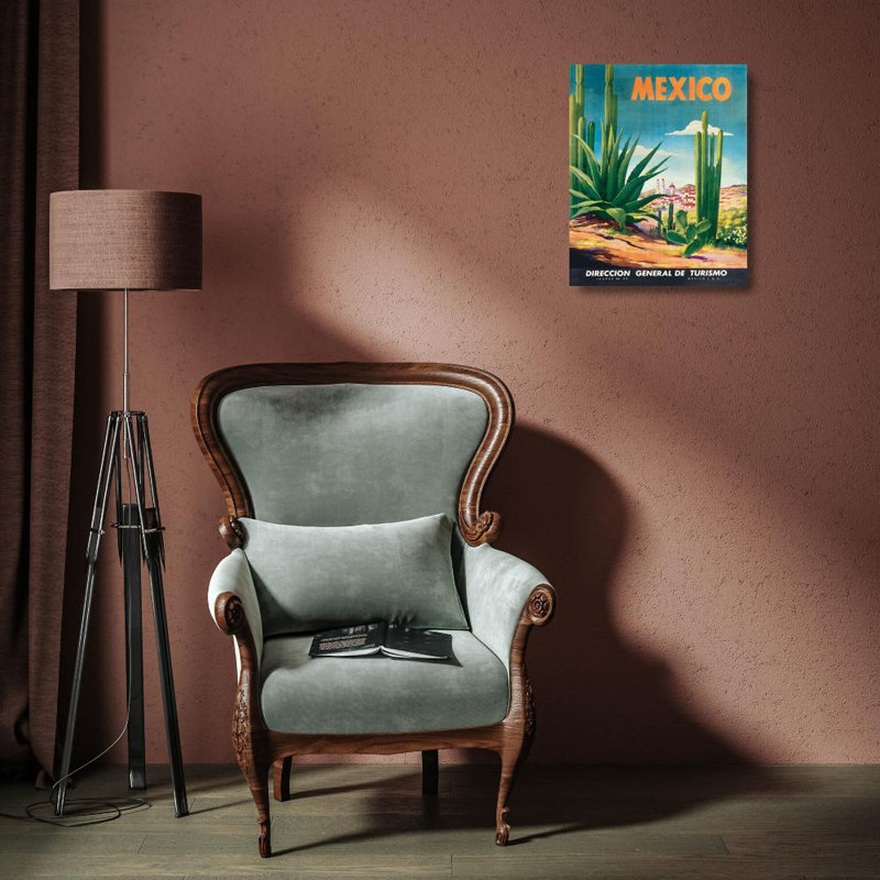 «Bungalow Rose Inconnu», art sur toile tendue sous le titre «Mexico Travel», H 18 po x l 15 po
