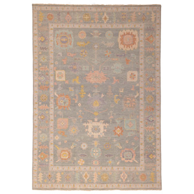 Modern Oushak Sage Rug 9'8" x 13'9"