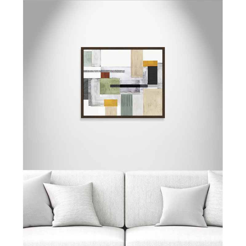 «Playful Blocks» par Tom Reeves, Pas de tapis, Cadre photo en noyer, H 21,5 po x l 25,5 po x P 0,75 po