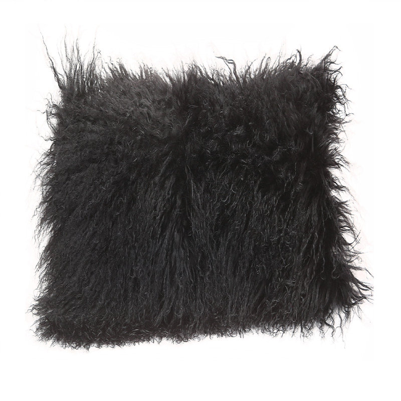 Feather Throw Pillow, 18" x 18", Black