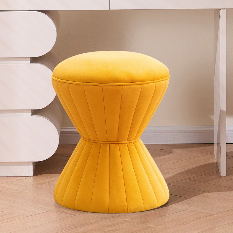  Repose-pieds de tabouret d'appoint capitonné Konsta, Jaune