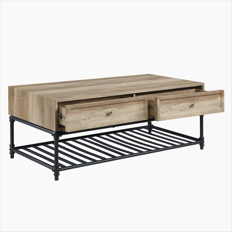 Table basse en chêne et gris sable