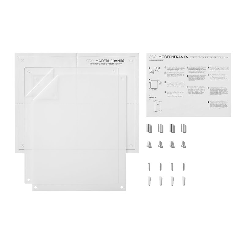 Devian Clear Acrylic Floating Picture Frame, 11" x 14", Silver