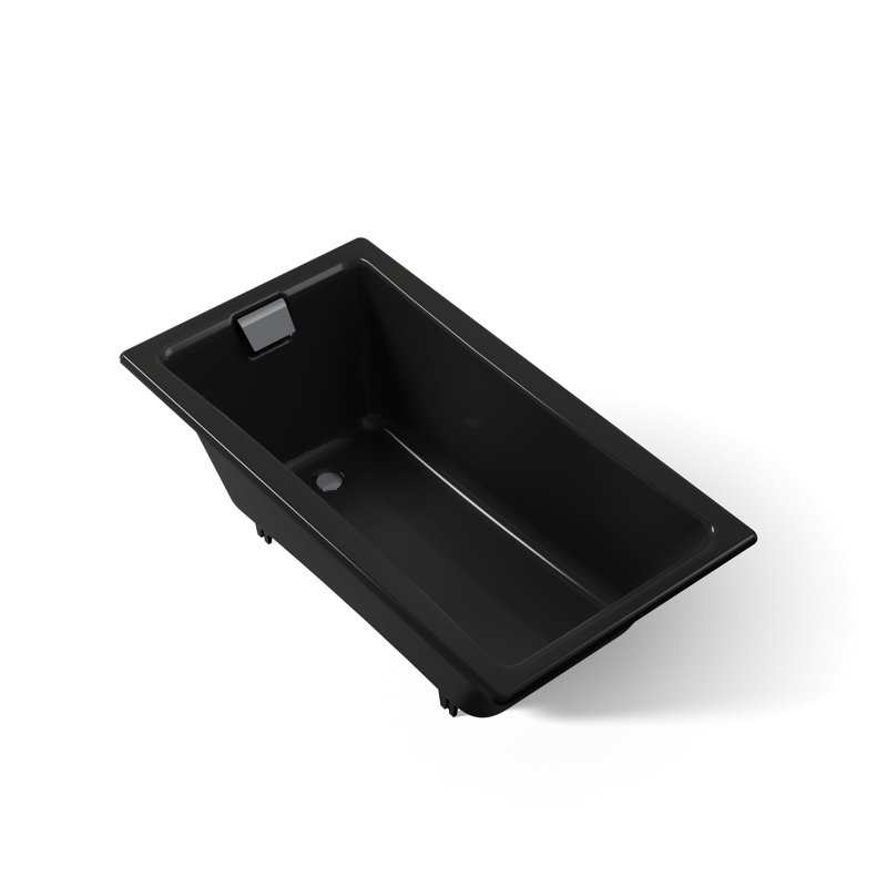Tea-for-Two for Two 60" x 32" Drop-In Soaking Bathtub, Black
