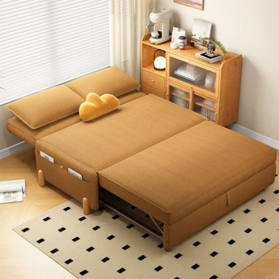 Canapé-coussin orange en velours côtelé standard
