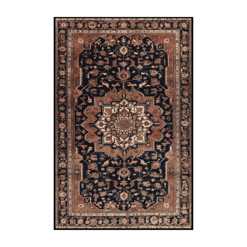 Tapis brun lavable à la machine, Rectangulaire 7 pi x 10 pi