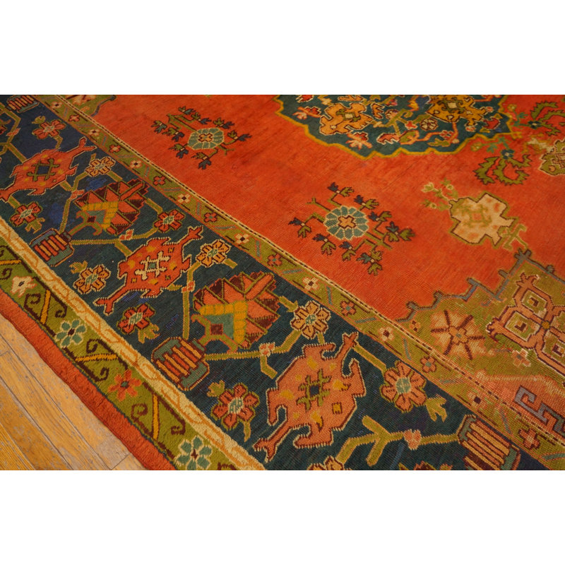Antique Oushak Turkish Hand Knotted Pile Rug