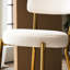 Tabourets de bar de 25 pouces de couleur beige - base en métal, revêtement en tissu pour la cuisine et base haute beige, dossier long-2093517851