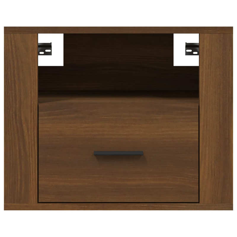 Jalaysia 50cm W Manufactured Wood Bedside Table, Dark Brown, Individual