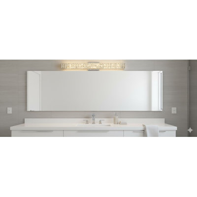 4-Light Chrome Wall Sconce With Clear Crystal Accents