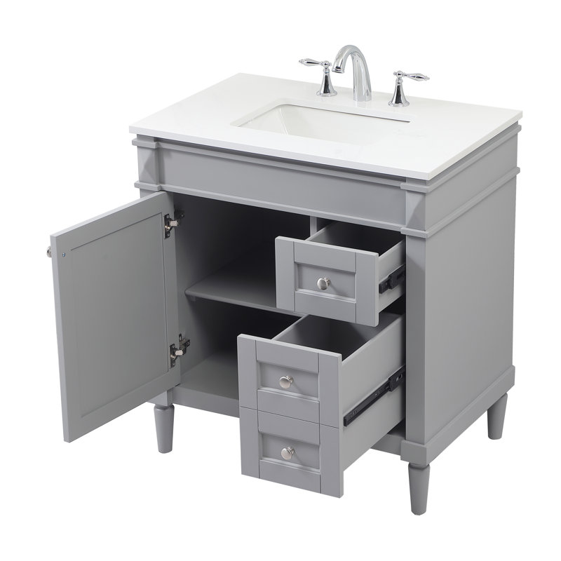 Ensemble de meuble-lavabo simple 32 po Readington, gris