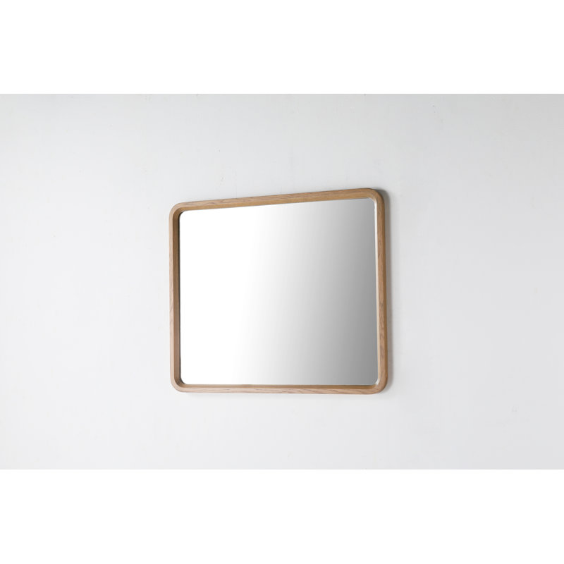 Miroir plat Aliyani, Bois jaune moyen, 29,5 po x 35,5 po