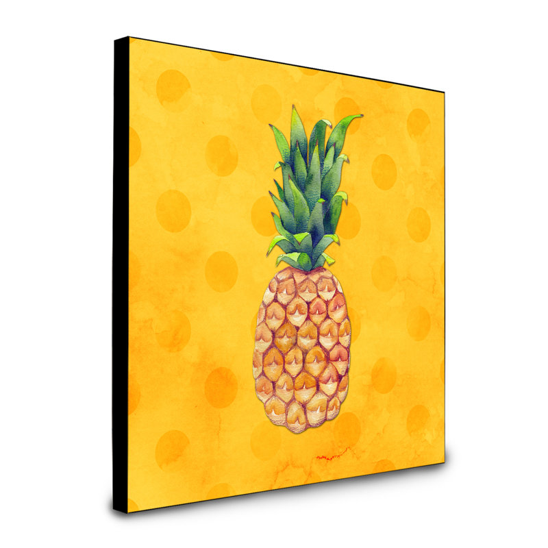 Polkadot d’ananas, art encadré Savanella, Jaune