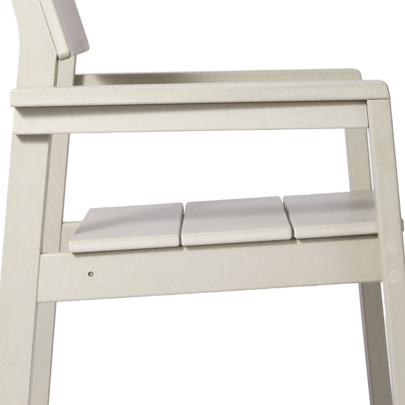 Chaise de salle à manger d'extérieur avec accoudoirs (ensemble de 2), Beige