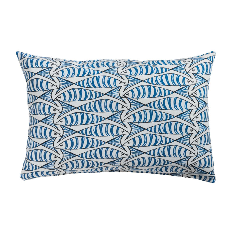 Animal Print Blue Cushion, Synthetic filled, 58x38cm