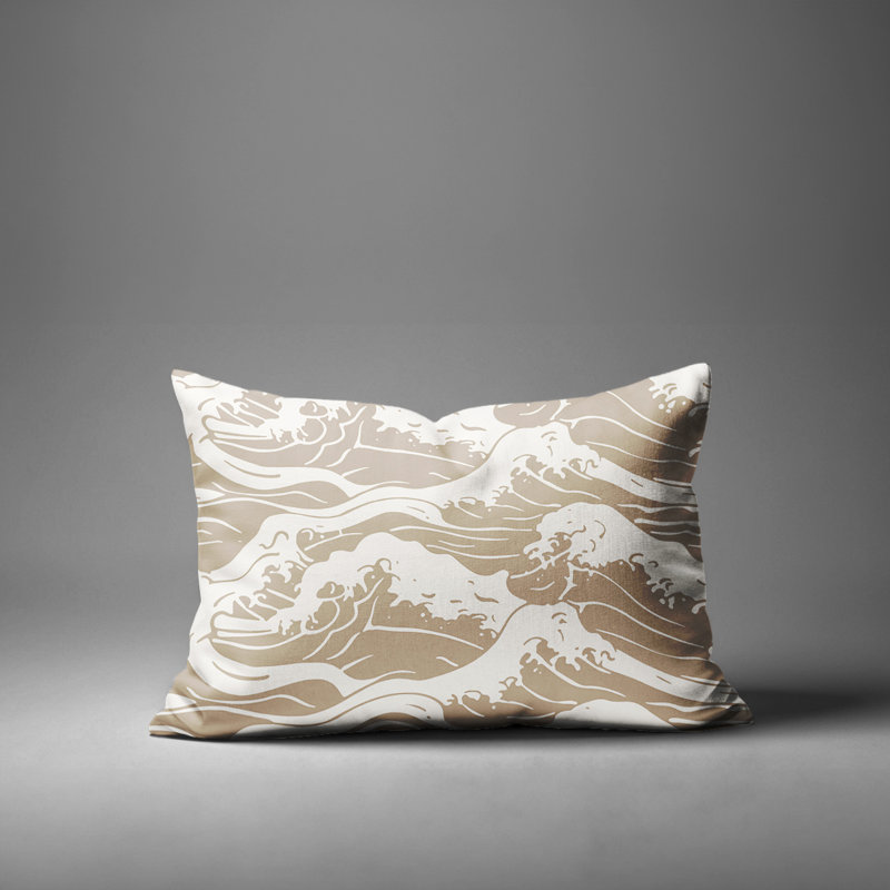 Barnon Reversible Throw Pillow, Beige, 14"H x 20"W
