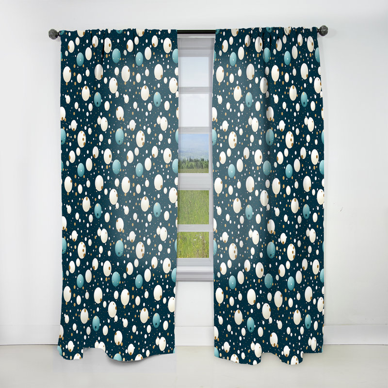 Motif à pois Nautique Allure - Rideau abstrait - Rideau abstrait obscurcissant - 1 panneau, L 52 po x L 84 po