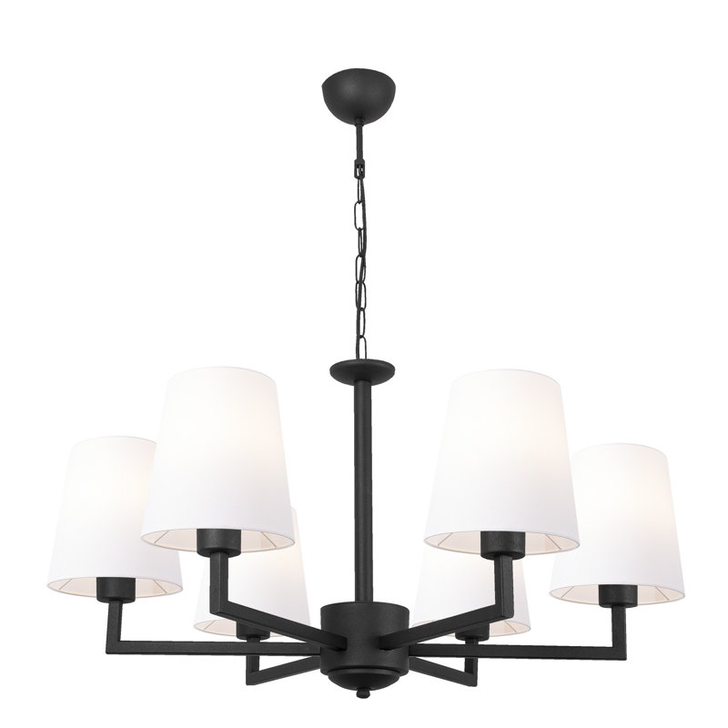 Gilmore 6 - Light Shaded Chandelier, Black White