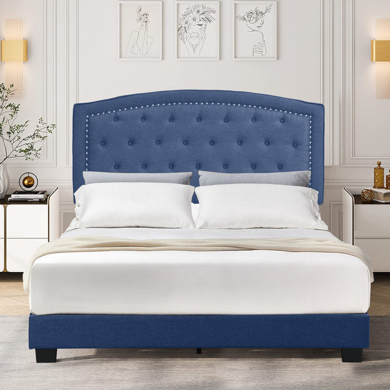 Jonithan Upholstered Bed, Queen, Blue