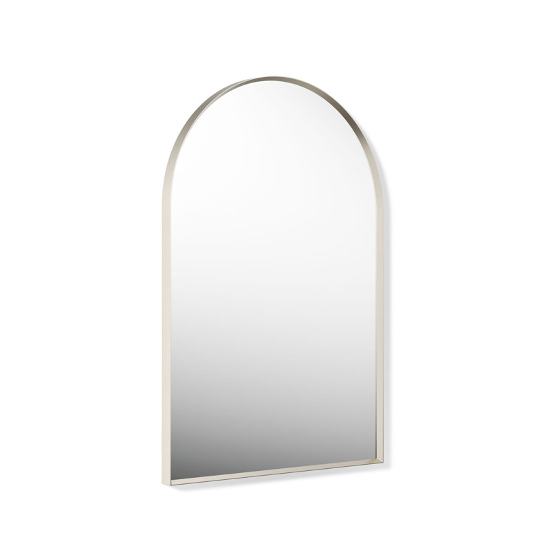 Essential 24 In. X 36 In. Arch Framed Mirror, 36" x 24", Brushed Nickel