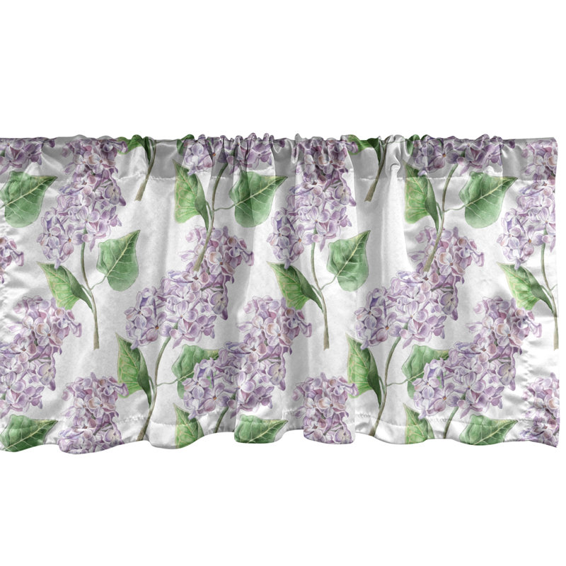 Cantonnière lilas Ambesonne, lot de 2 aquarelle, L 42 po x L 12 po