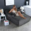 Canapé-lit confortable en fausse fourrure, gris foncé, idéal pour la maison et le bureau