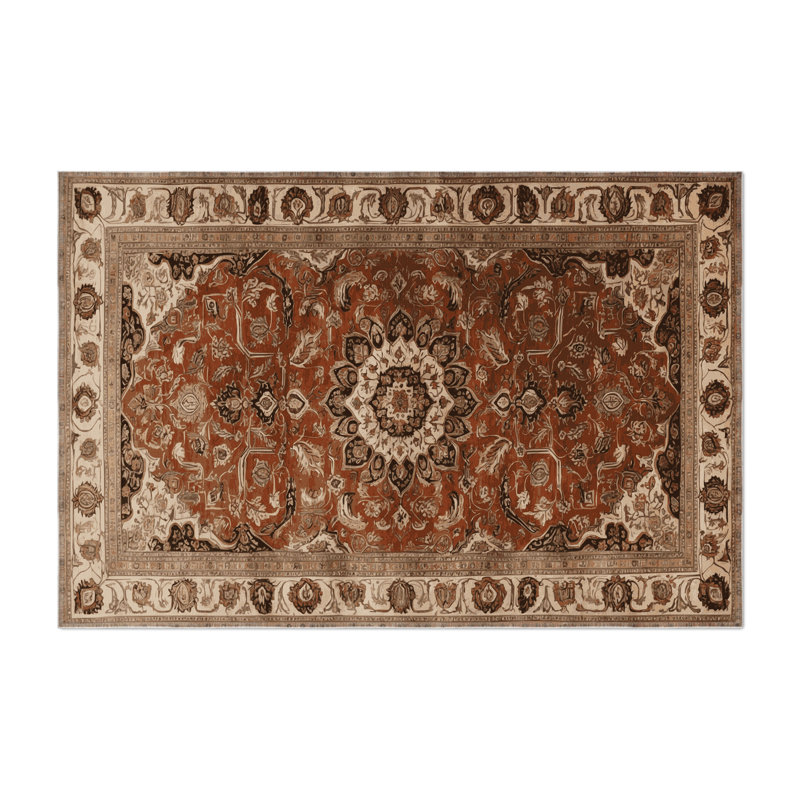 Tapis d'intérieur et d'extérieur brun Persian, Rectangulaire 3 pi x 5 pi