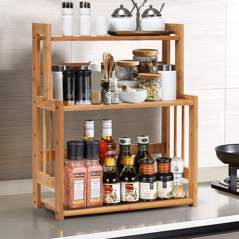 Freestanding Bamboo Spice Rack