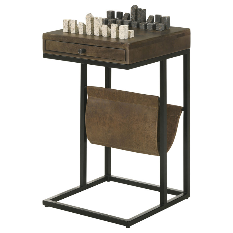 Raphiel 1-drawer Side Table With Leatherette Sling Tobacco