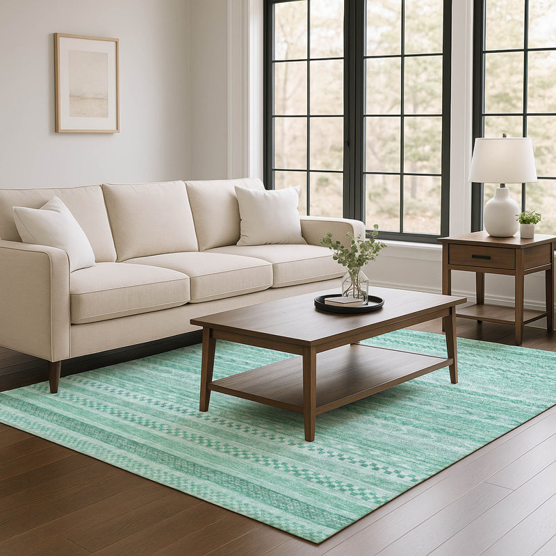 Premium Machine Washable Brennon AMF1625 Stripes Rug, Rectangle 2'6" x 3'10"