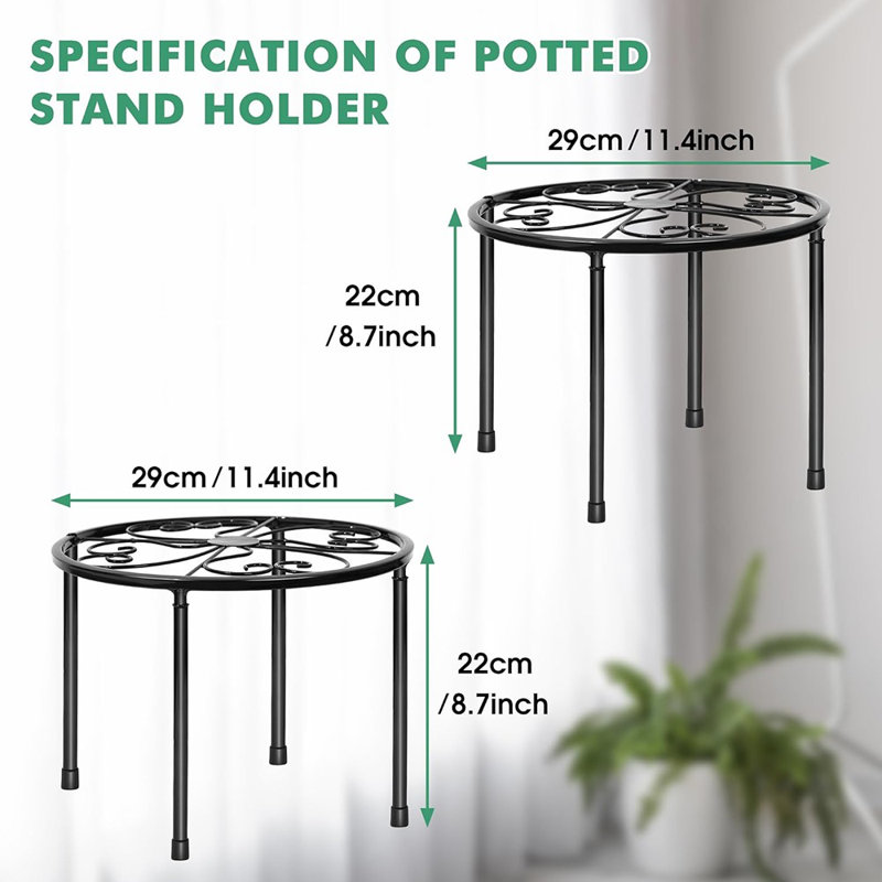 Paquet de 3 supports à plantes en métal pour l'extérieur