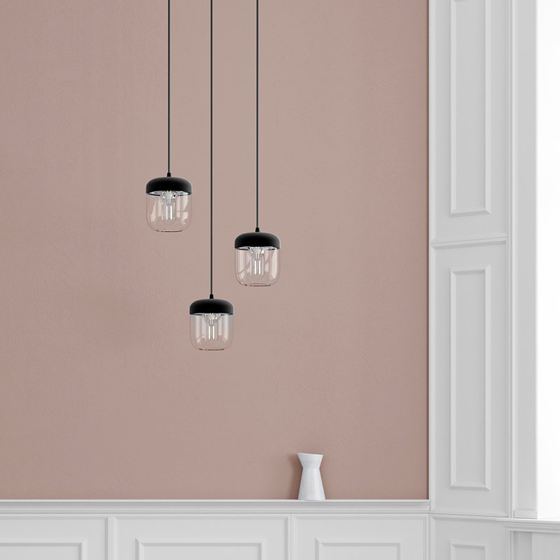 Hisako 1 - Light Single Pendant, Polished Steel, Black