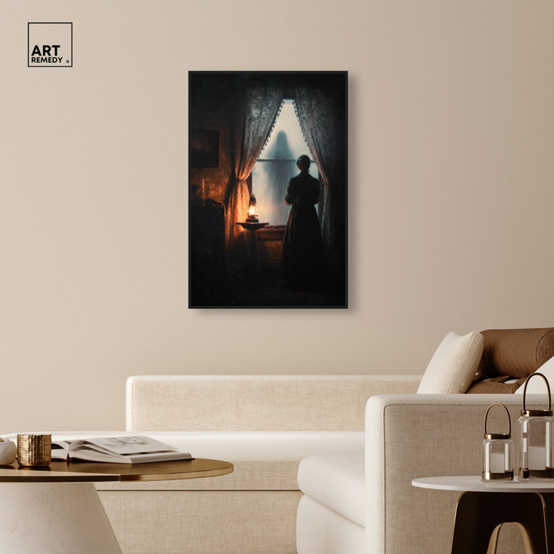 «A Haunting», reproduction d'art sur toile encadrée par Art Remedy, cadre noir, 30 x 45, Black Frame, 46"H x 31"W
