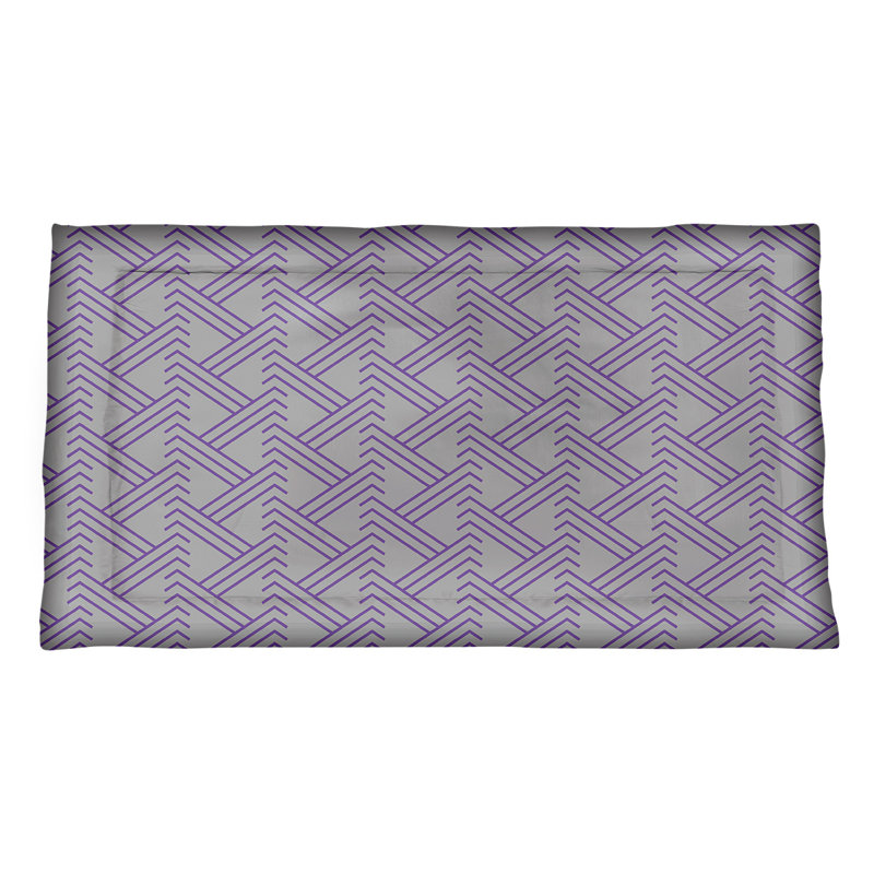 Taie décorative d’oreiller en zig zag classique, Roi, Polyester, Noir