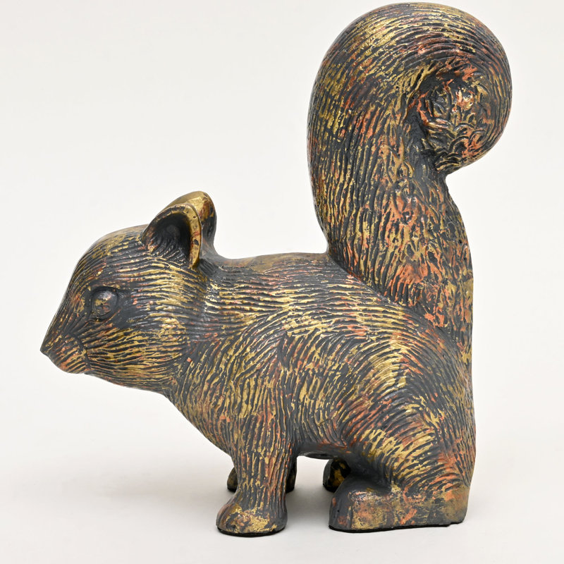 Figurine Curieux en aluminium à finition antique Curieux